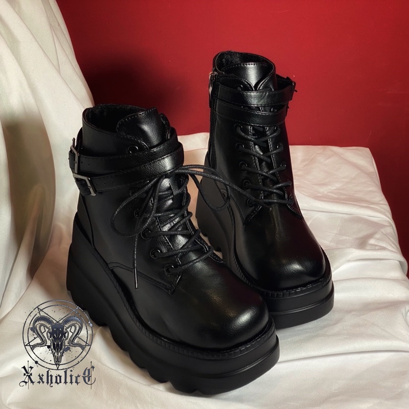 [ XxholicC ] [ ẢNH THẬT ] - boots platform đế to egirl-punk-goth