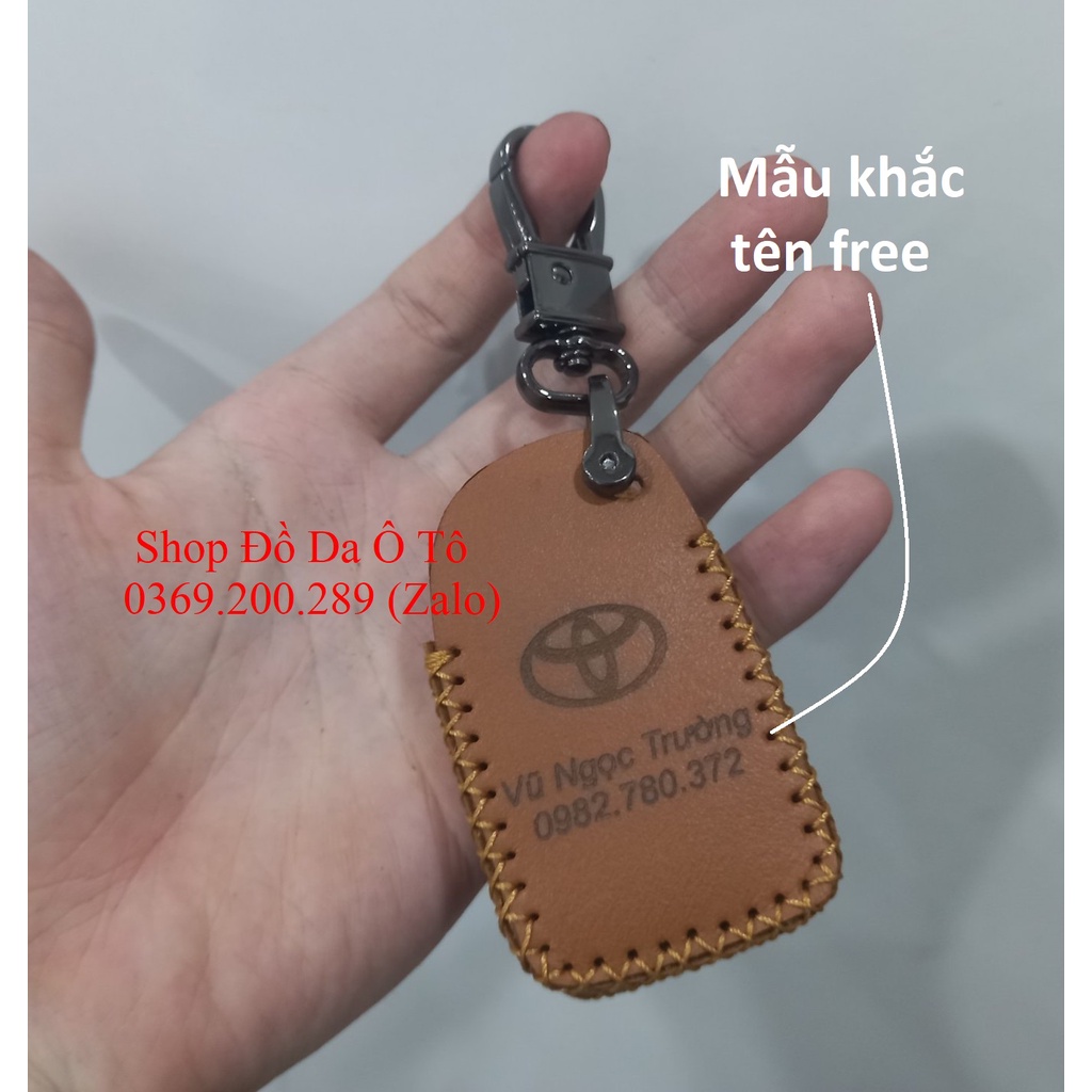 [UY TÍN] Bao da chìa khóa Toyota Vios, Yaris chìa thông minh, kèm tặng móc khóa, da bò handmade bảo hành 12 tháng