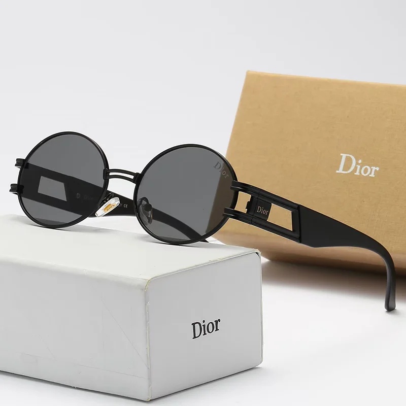 Small Metal Oval Frame Sunglasses Di or Style Retro European and American Fashion