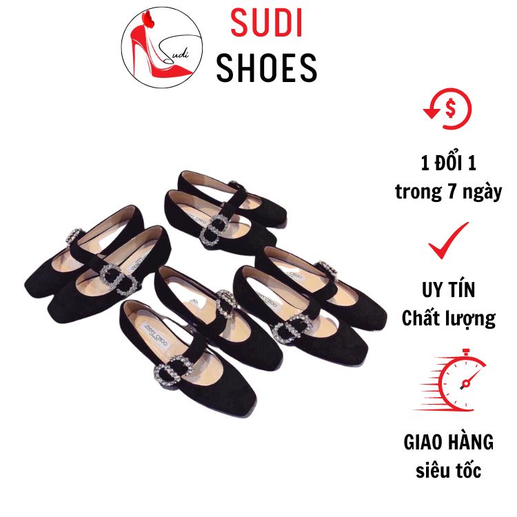 Giày bệt vải nhung SUDI-SHOES-SD015_BAF đính đá siêu sang chảnh