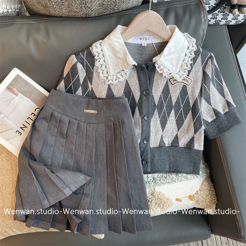 Set chân váy và áo đan tay ngắn thời trang 2022 cho nữ có bán lẻ