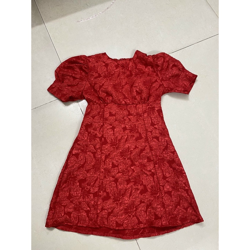 Váy đầm nữ dáng xòe chất gấm cao cấp sang chảnh