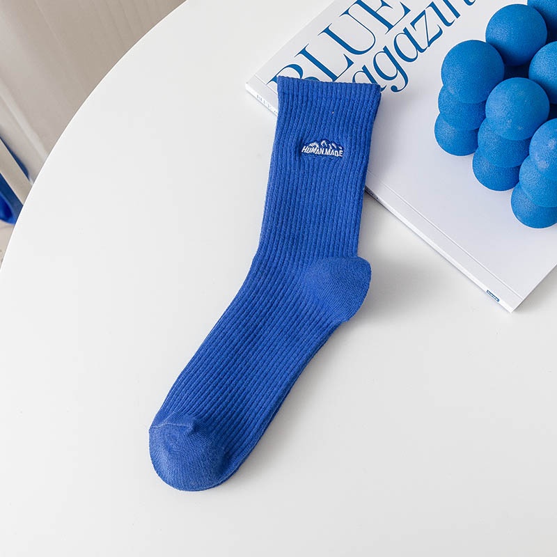 Vớ Cotton Cổ Vừa Thoáng Khí Khử Mùi Màu Đen Phong Cách Đường Phố Nhật Bản Cho Nam Nữ