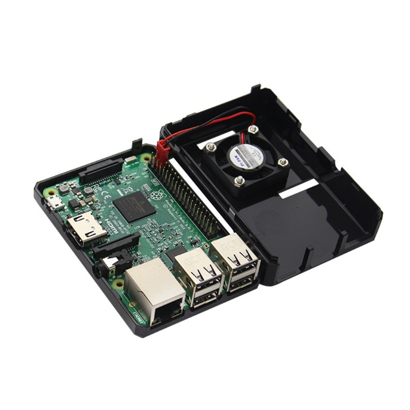 Vỏ Bảo Vệ Bằng Abs Trong Suốt Kèm Quạt Tản Nhiệt Cho Raspberry Pi 2 / 3