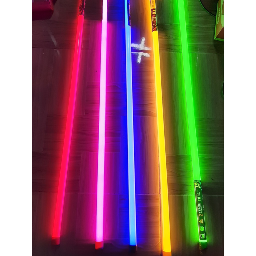 Bóng đèn led tuýp nhiều màu 1m2 1.2m trang trí, đèn led 1.2 met các màu