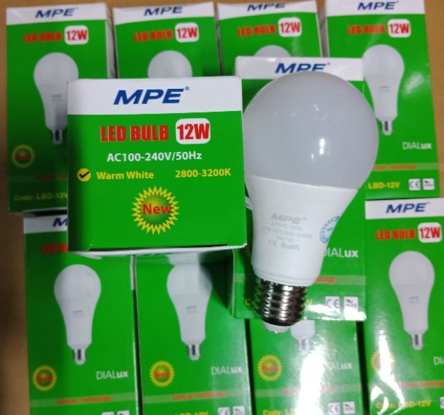 Bóng đèn Led búp 9+12W MPE sáng trắng +vàng