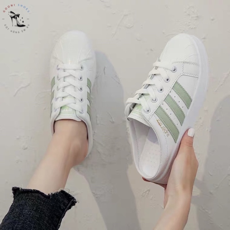 Giày thể thao dẫm gót mũi tròn kiểu vỏ sò kiểu dáng năng động, trẻ trung, thời trang dành cho nữ