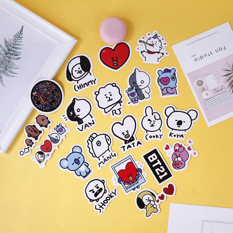 Sticker Dán Trang Trí Album Ảnh In Hình Nhóm Nhạc Kpop Suga Jimin Jin Jung Kook