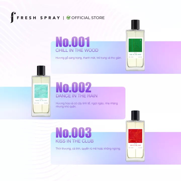 F Fresh Spray Combo 3 chai Nước Hoa Công Nghệ Mới Lưu Hương Vượt Trội Trên Quần Áo