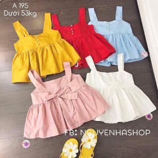 áo 2 dây đũi bản to nơ lưng xinh xắn