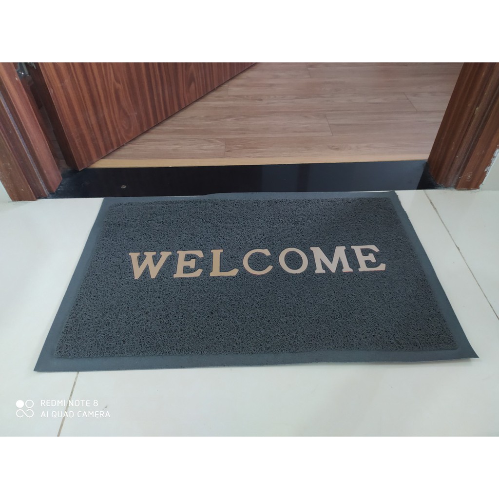 Thảm nhựa chống trơn Welcome 40x60cm. Thảm welcome nhựa rối.