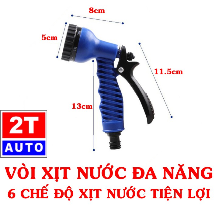 Vòi xịt nước đa năng 6 chế độ dùng để rửa xe, tưới cây và gia dụng: SKU:270