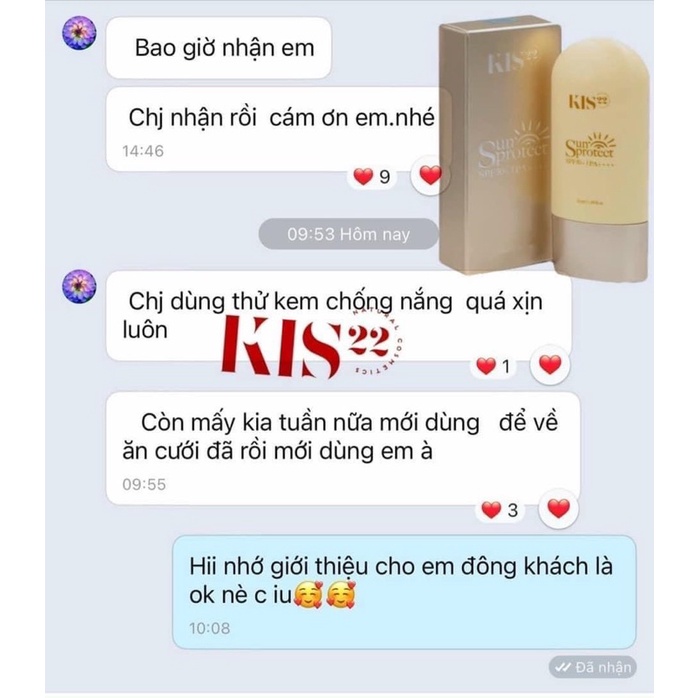 Kem chống nắng Kis22 Matxi Corp 50ml cho da nhạy cảm, an toàn cho bà bầu và cho con bú