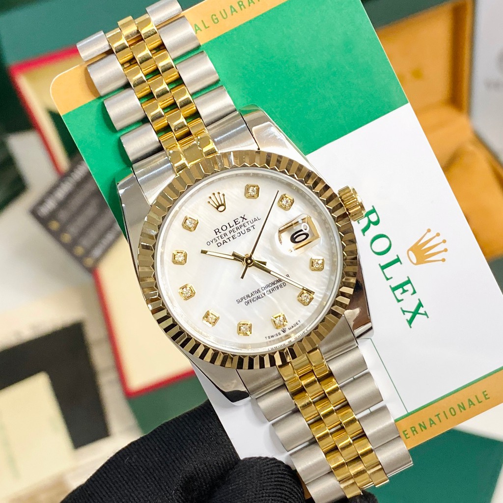 [Máy cơ] Đồng hồ cơ nam Rolex automatic mặt đính viền băm chống nước DH561 - shop228