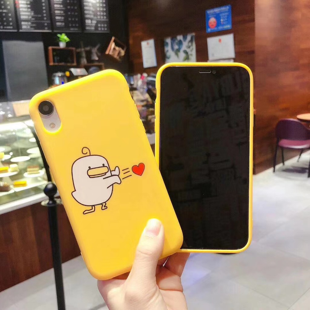 ốp lưng iphone hình gà vịt chém tim ốp iphone 6 6s 7 8 plus x xs xr xs max 11 pro max a74