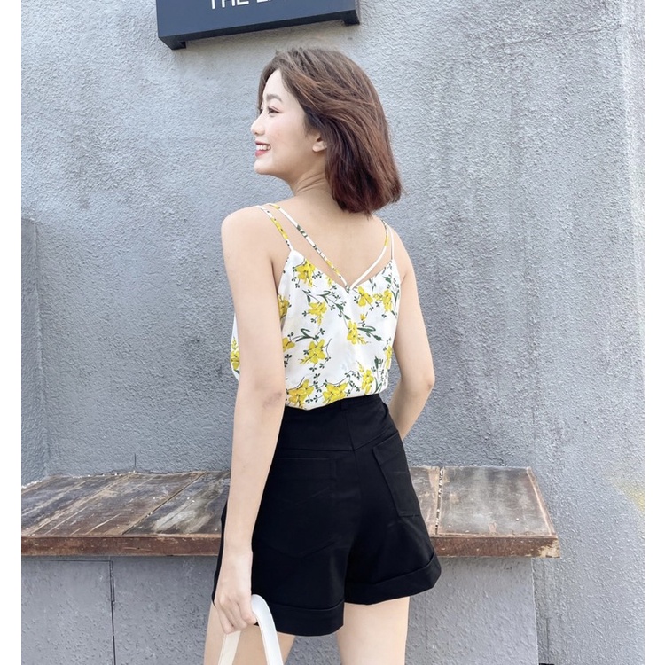 Áo 2 dây hoa vàng Ellyclothing