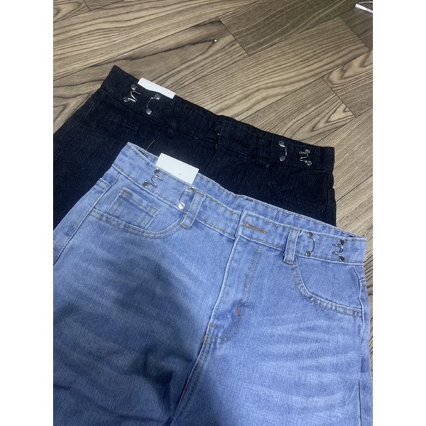 Quần jean ống suông dài phong cách unisex dáng quần bò dài rộng cho nữ- msf móc sắt