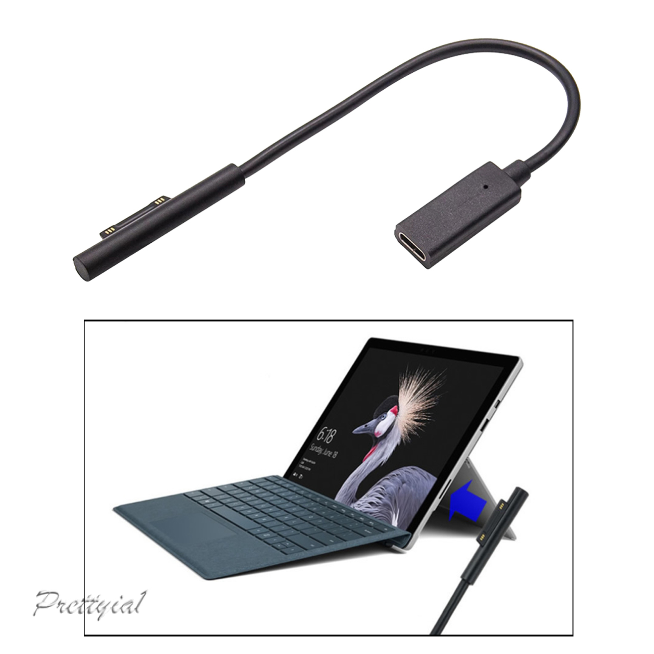 1 Cáp Kết Nối Type C Cho Máy Tính Microsoft Surface Pro 5 6 Go