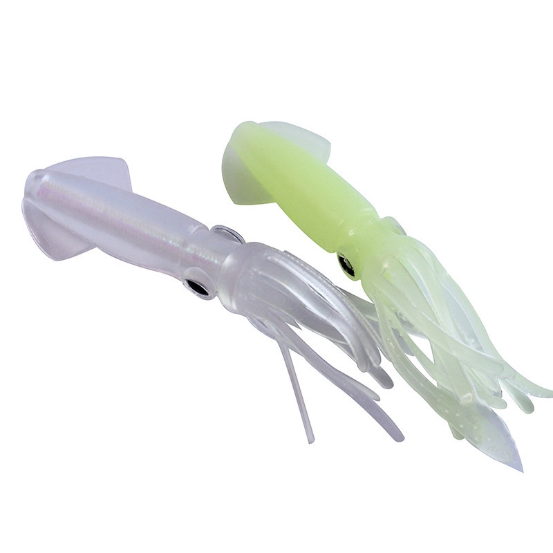 Mồi Giả Câu Cá Hình Con Mực Dạ Quang Mềm 10cm / 8g