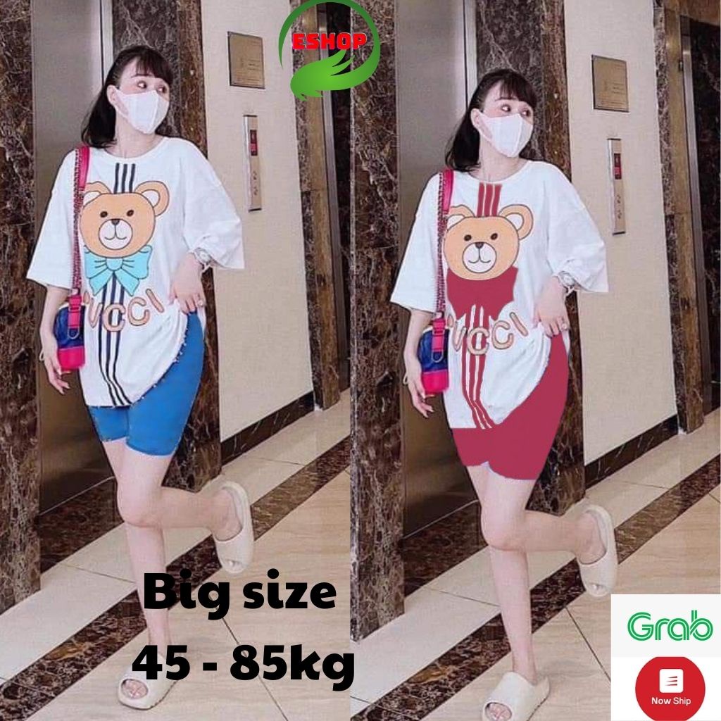 Đồ bộ nữ đồ mặc nhà đẹp dễ thương quần đùi Set đồ bộ nữ ngố thun cotton co giãn bigsize thể thao ESHOP BD06