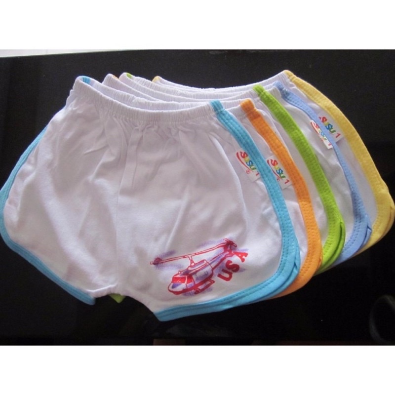 Combo 5 quần ngắn cotton viền bo thể thao cho bé 5-30kg