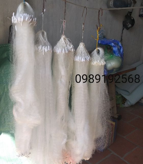 Lưới đánh cá 3 lớp then 1,5 cao 80cm dài 75m bắt cá mương và cá rô ,diếc