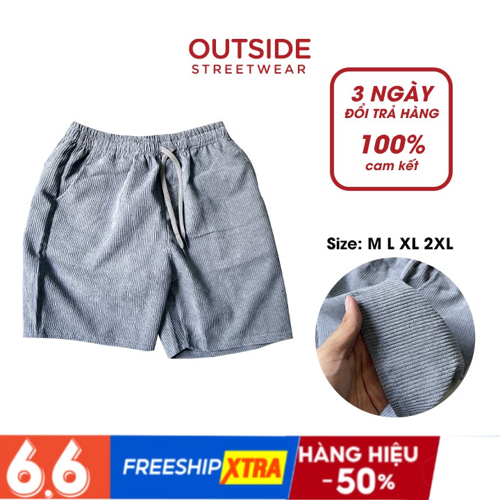 Quần Short Nhung Tăm Nam Nữ Unisex Basic thương hiệu Outsidestreetwear - Vải Nhung Tăm Trẻ Trung Cá Tính - NT1 | BigBuy360 - bigbuy360.vn