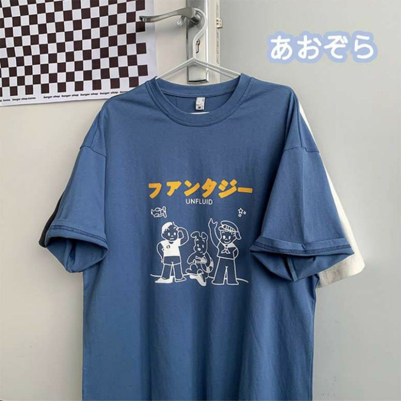 Áo thun tay lỡ unisex Ùnluid 3 đứa bé