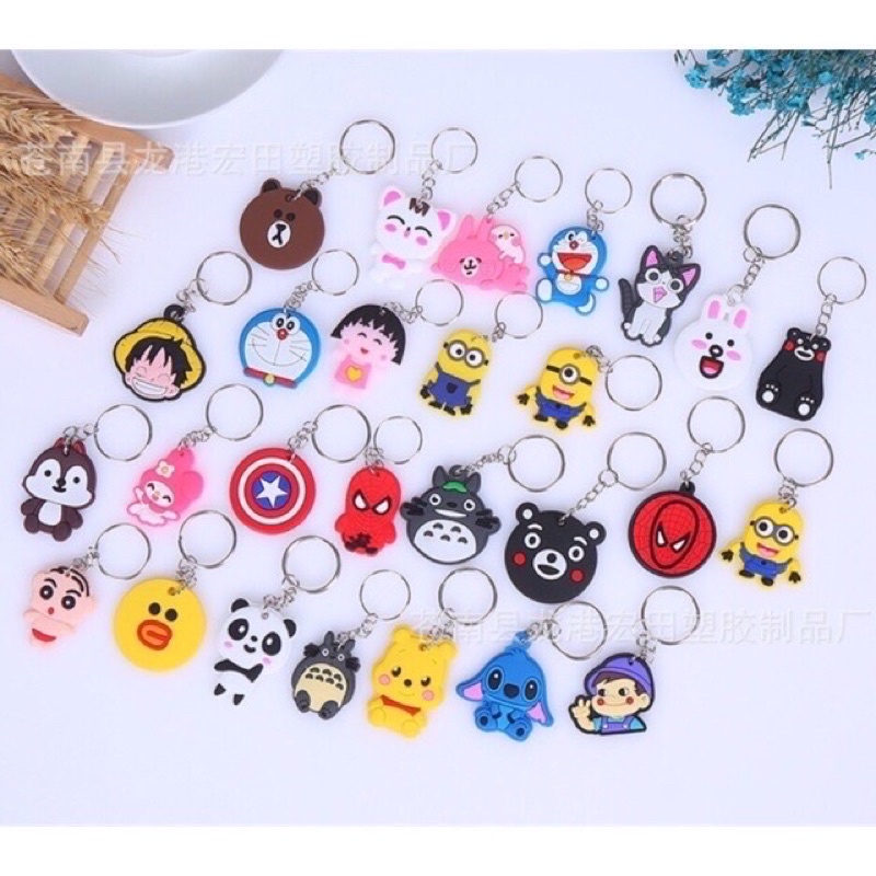 Móc khoá hoạt hình silicon 1 mặt