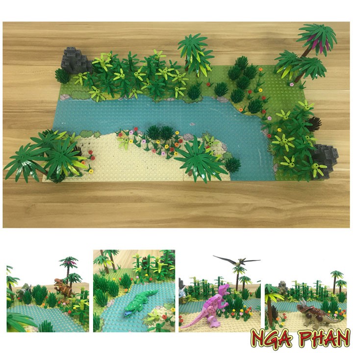 Tấm Nền Dòng Sông Đường Thẳng Baseplate Đồ Chơi Xếp Hình Lắp Ráp Lego DIY
