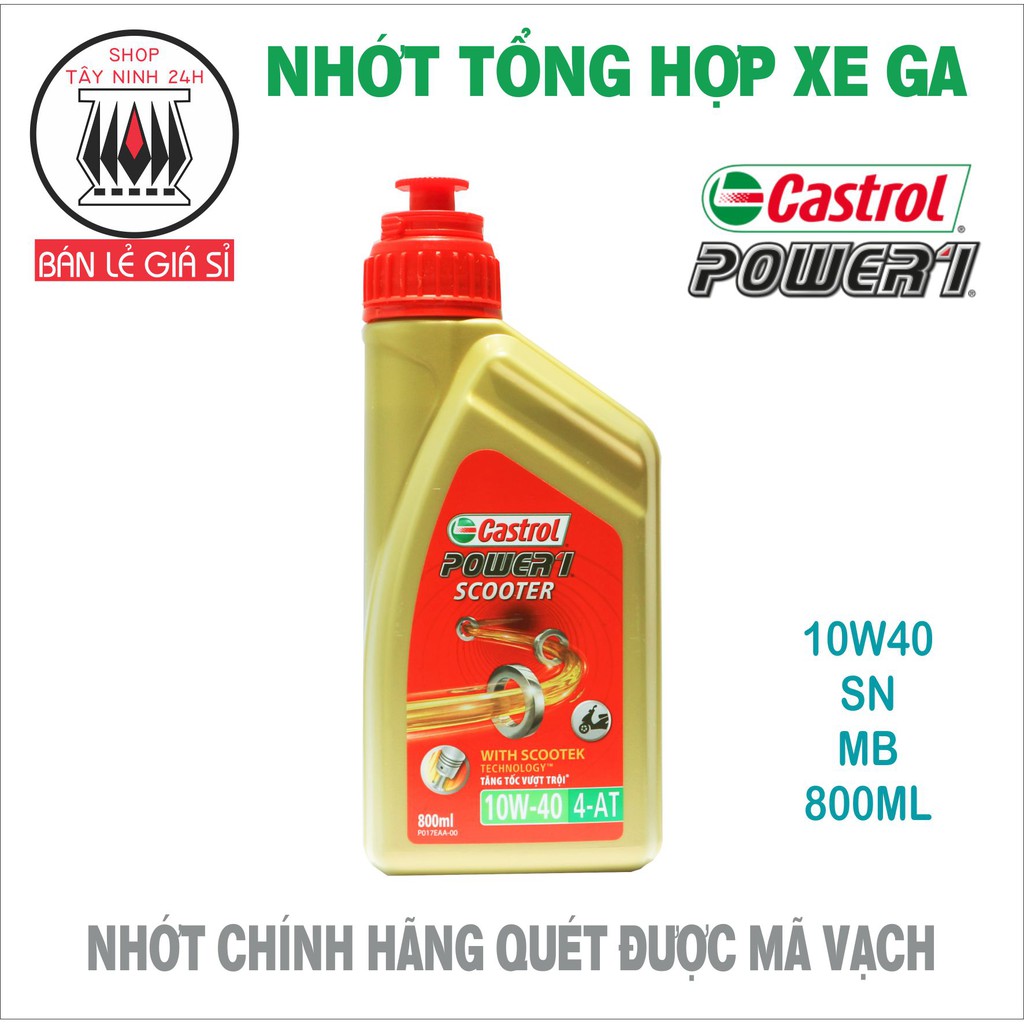 Nhớt xe ga CASTROL POWER 1 SCOOTER 10W40 800ML chính hãng