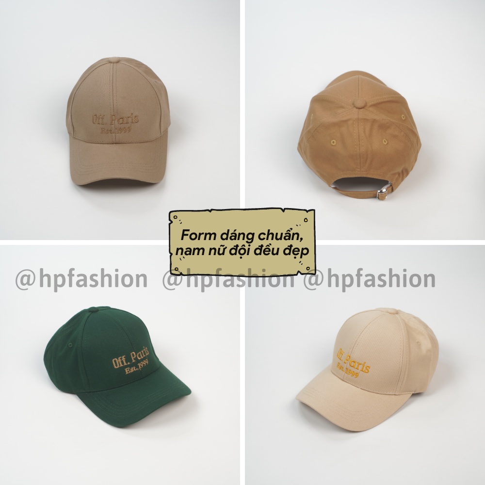 Mũ lưỡi trai ❤️ Nón kết thêu chữ Off Paris chất kaki cao cấp form unisex nam nữ N64 - Happy Style