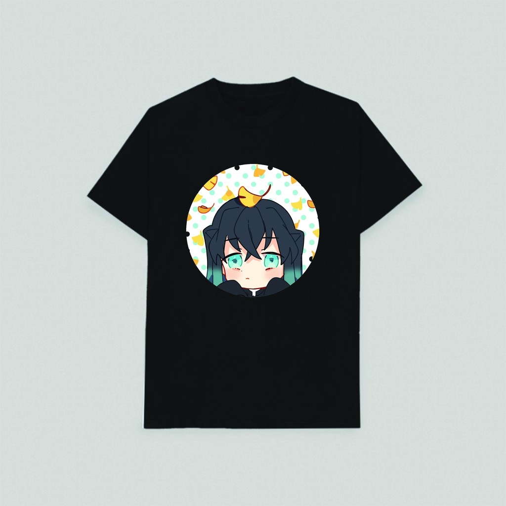 Áo thun phông đen in hình Kimetsu no Yaiba Thanh Gươm Diệt Quỷ chibi anime thời trang nam nữ dễ thương độc đáo m1