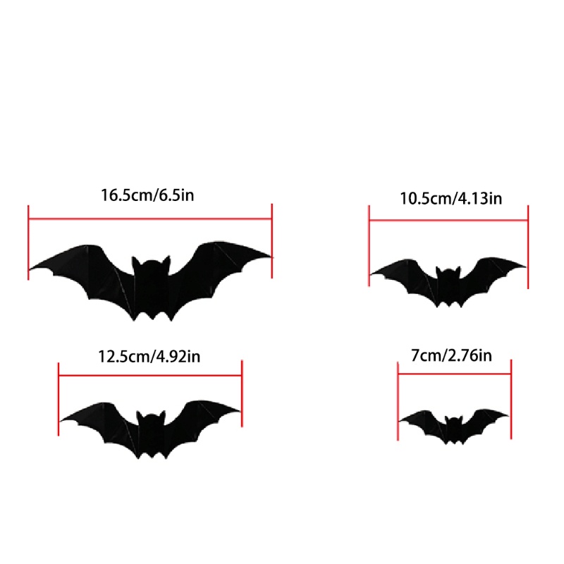 Sticker Dán Cửa Sổ Họa Tiết Hình Con Dơi Màu Đen Dùng Trang Trí Halloween