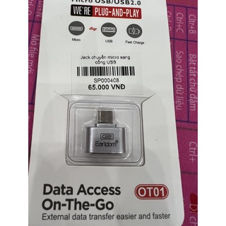 Jack Chuyển Micro Sang Cổng USB Earldom OT-01
