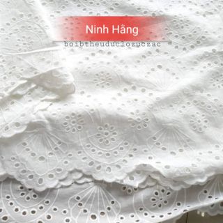 Vải thô boi thêu chân đục lỗ zic zac