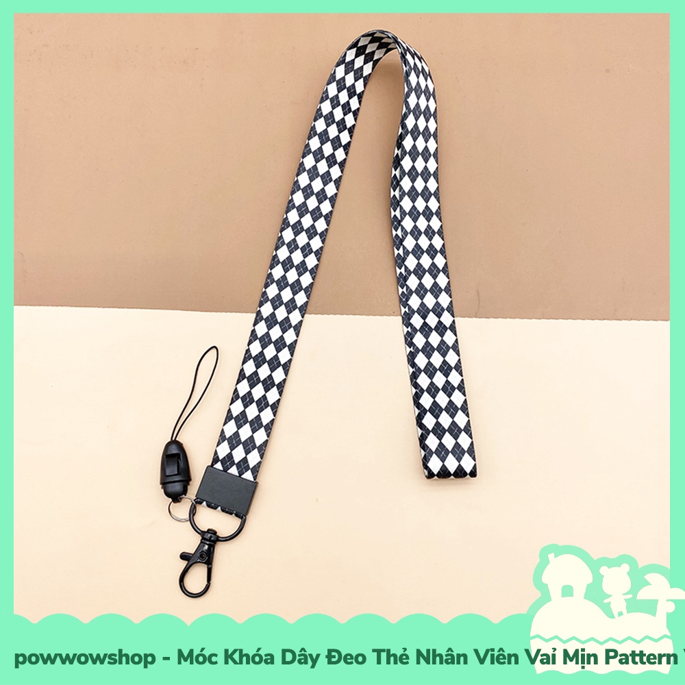 [Sẵn VN - Hỏa Tốc] Dây Móc Đeo Bao Thẻ Nhân Viên Học Sinh Sinh Viên Vải Phong Cách Họa Tiết Pattern Modern Vintage
