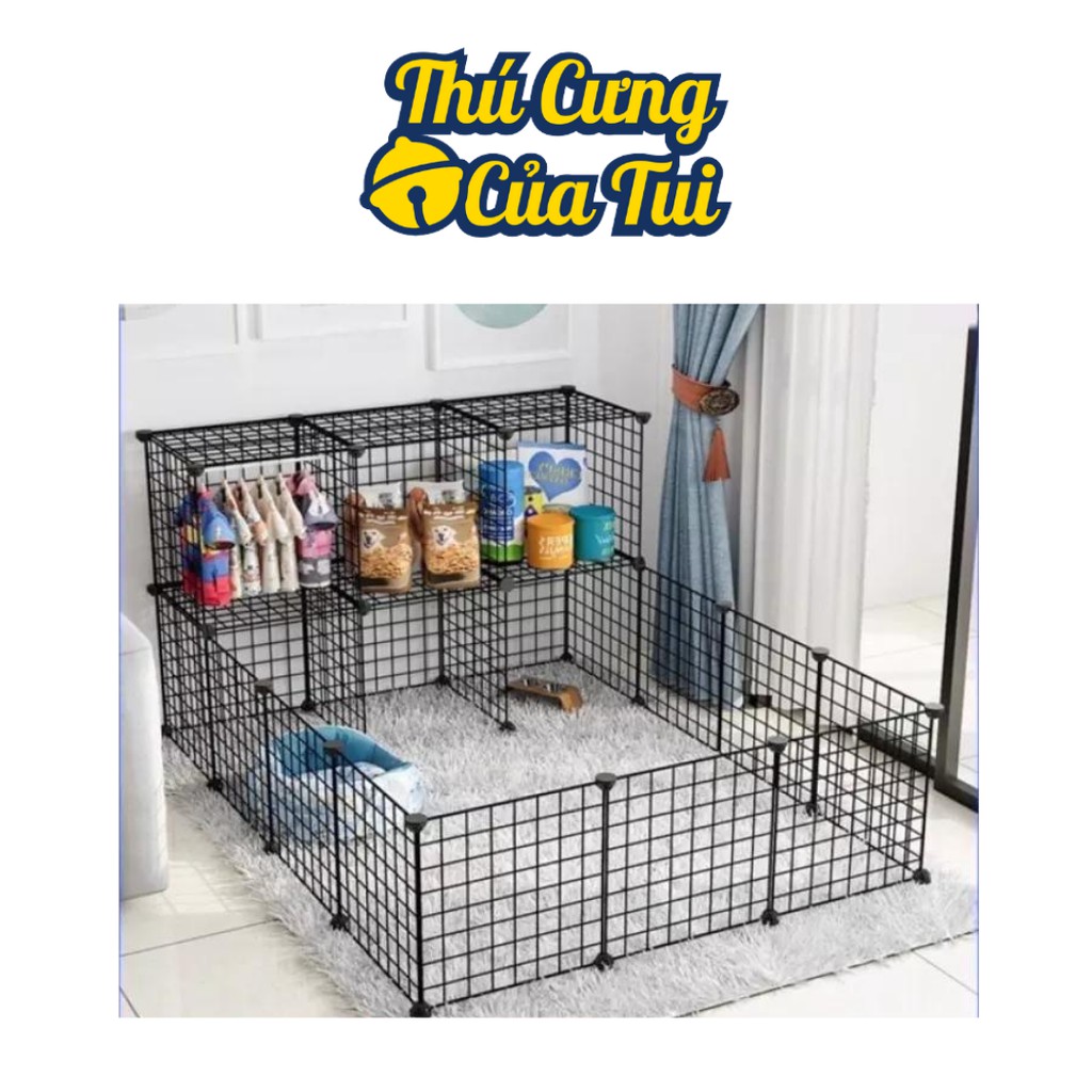Combo Lưới Ghép Chuồng Quây Thú Cưng Chó Mèo ( tặng chốt ) - Combo 3 Tầng 3x2x3 - Thú Cưng Của Tui
