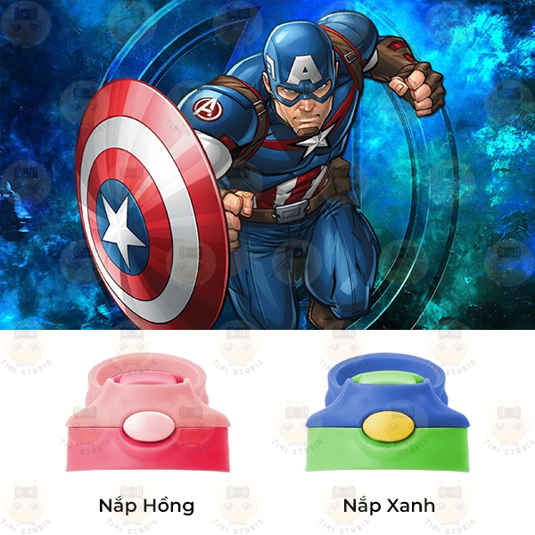 Bình Uống Nước Giữ Nhiệt Cho Bé Có Ống Hút Hình Biệt Đội Siêu Anh Hùng - Tỉ Mỉ Studio - Mã 2808KT01