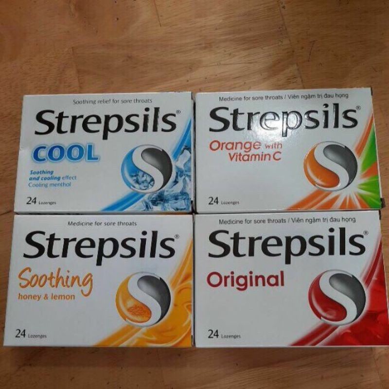 Kẹo ngậm strepsils hộp 24 viên