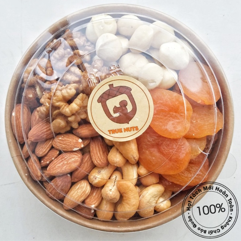 Mixnuts Mơ Sấy Và 4 Loại Hạt Dinh Dưỡng (Macca, Điều, Hạnh Nhân, Óc Chó) - Granola Siêu Hạt - Ăn Vặt Mẹ Bầu