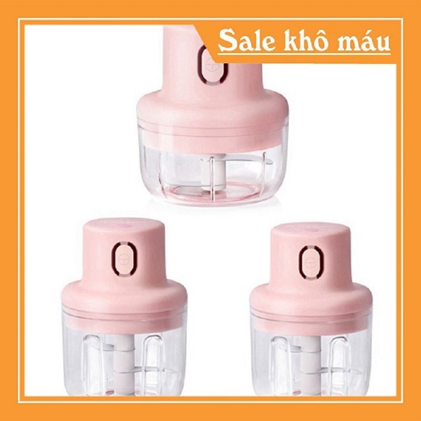 Máy Xay Mini Sạc Điện [ 𝒄𝒐́ 𝒄𝒐̂̉𝒏𝒈 𝒔𝒂̣𝒄 𝑼𝑺𝑩 ] Nhỏ Gọn Tiện Ích Dễ Sử Dụng Xay Hành Tỏi Rau Củ Quả ,Dung tích 250ml