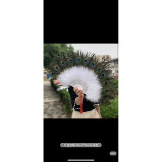 quạt lông công hàng đẹp màu trắng