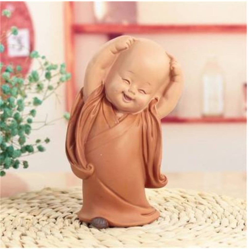 🔥  🔥 Bộ 03 chú tiểu áo nâu yêu đời trang trí nhà cửa,ôtô - mẫu đứng