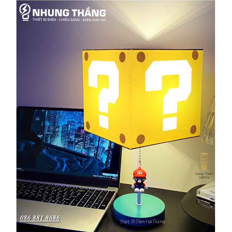 Đèn Bàn Dấu Hỏi Giật Dây Super Mario DB-915 - 3 Chế Độ Ánh Sáng - Decor Trang Trí Phòng Ngủ,Bàn Làm Việc - Bảo Hành 1Năm