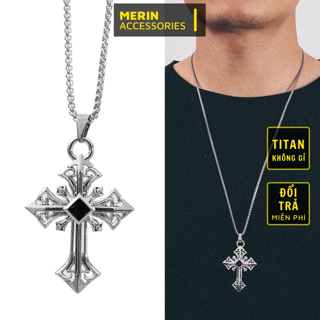 Vòng cổ dây chuyền màu bạc nam nữ unisex Titan Merin Accesories đẹp phụ kiện thời trang - Vòng cổ Goddess