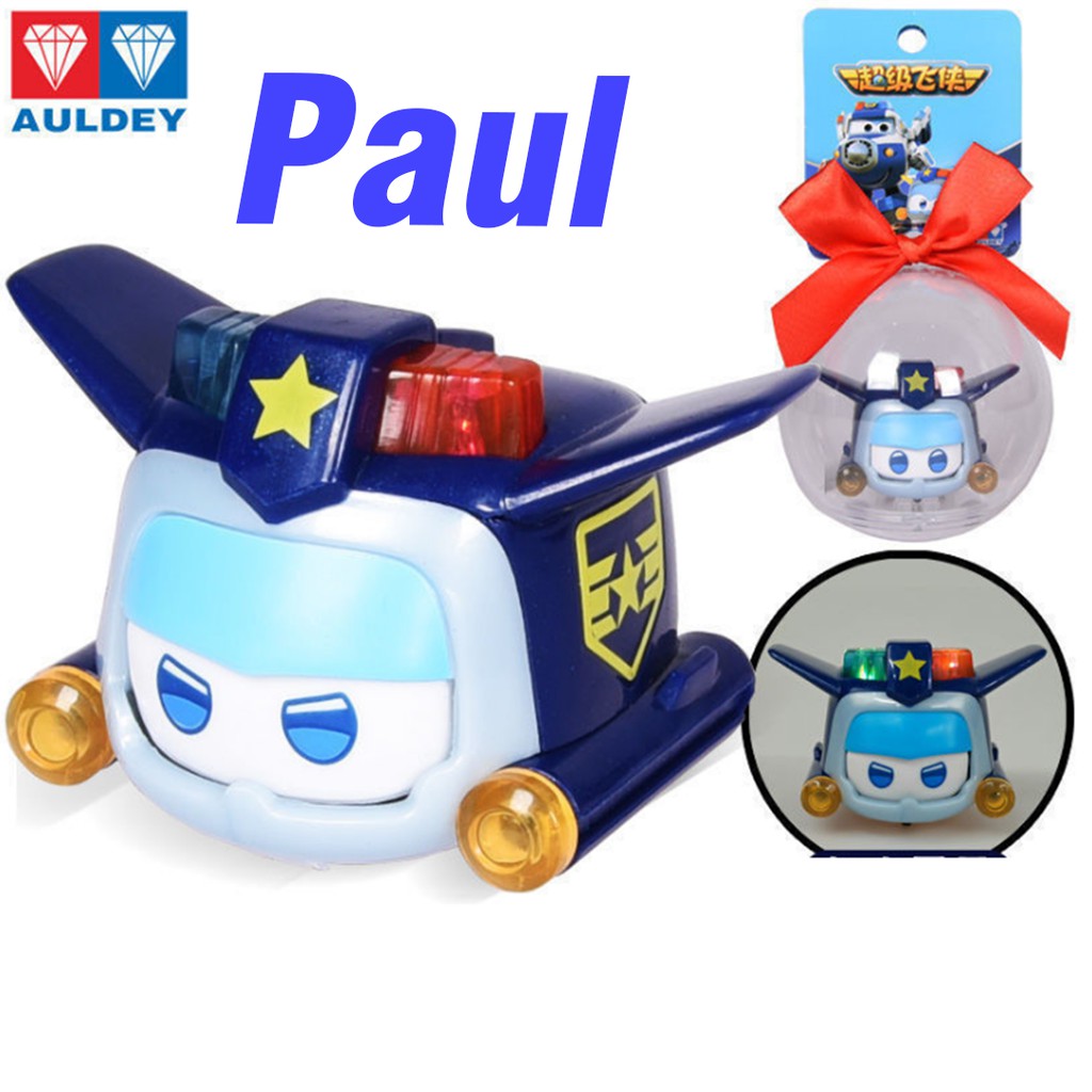 Mô hình thú cưng Super wings đội bay siêu đẳng Đồ chơi trẻ em siêu cấp Paul có đèn nháy sáng