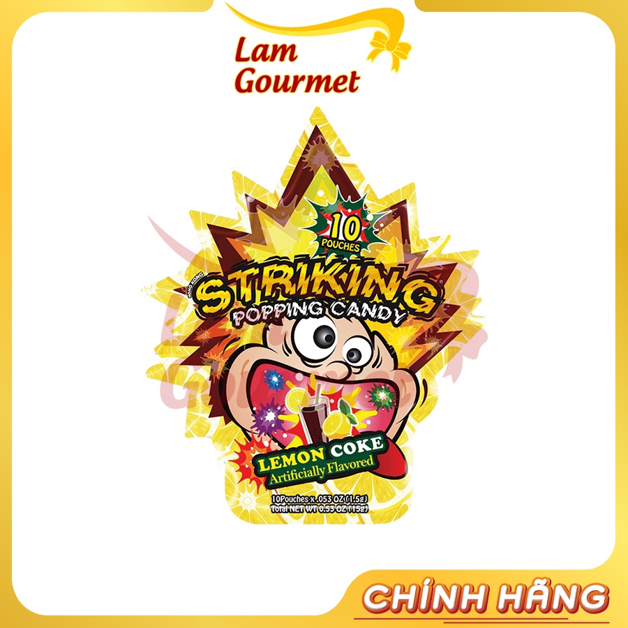 Combo 5 Gói Kẹo Nổ Trái Cây Striking Popping Candy Hong Kong Ngẫu Nhiên 15g - Lam Gourmet