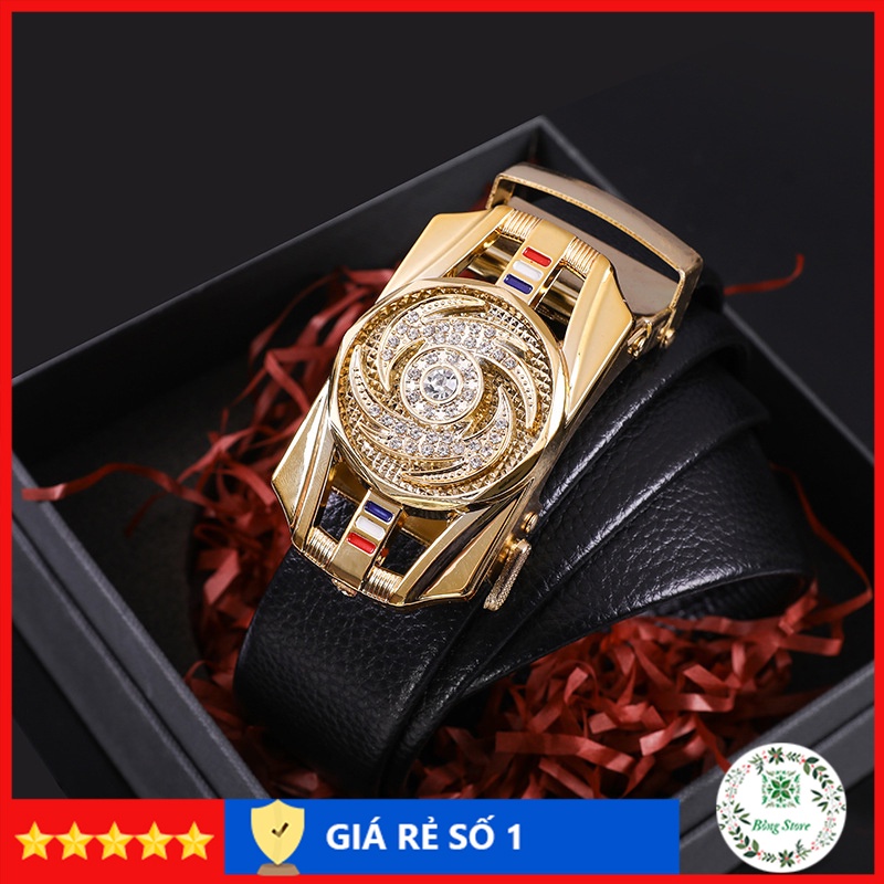 Thắt lưng nam mặt xoay cao cấp khóa tự động Thắt lưng da nam thời trang - Bông Store X004-B1