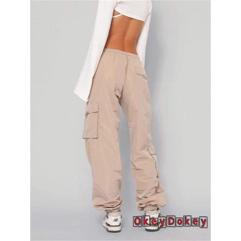 Quần Dài Ống Rộng Lưng Thun Dây Rút Màu Trơn Dành Cho Nữ